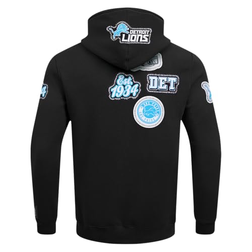 Pro Standard Mens NFL Detroit Lions DIY Pick Stitch Pull Over Hoodie Black L - Image 2