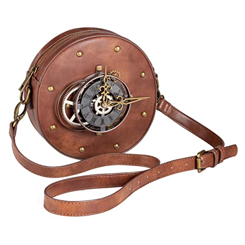 Sacoche Bandoulière Steampunk Pratique - Sac Rond Vintage Femme Voyage Allégé