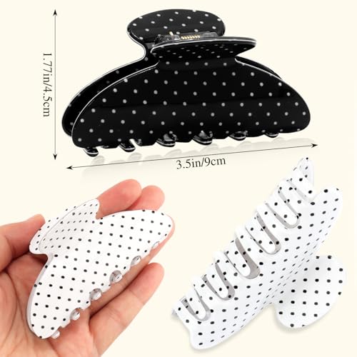 Pinzas para Cabello Atoden en Acrílico Negro y Blanco miniatura 6