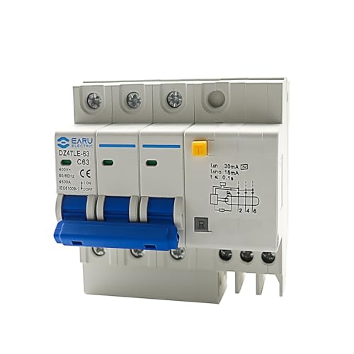 Disyuntor en miniatura DZ47LE-63 3P con interruptor de aire doméstico 6