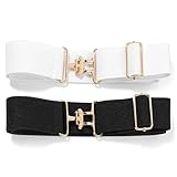 WJIAAA Elastischer Reitgürtel, 2 Stück 1,5 Zoll Reit Ausrüstung mit Surcingle Gebissgürtel Equestrian Elastic Belt Schnalle Englisch Reitgürtel für Frauen Reitsport Reiten