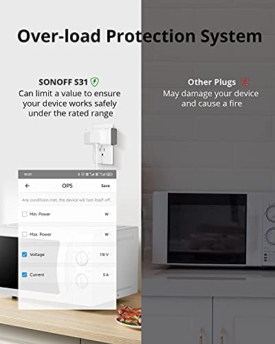 Sonoff S31 Wifi Smart Plug With Energy Monitoring, 15A Smart Outlet Socket Etl Certified, Work With Alexa & Google Home Assistant, Ifttt Supporting, 2.4 Ghz Wi-Fi Only 2-Pack #TOP4