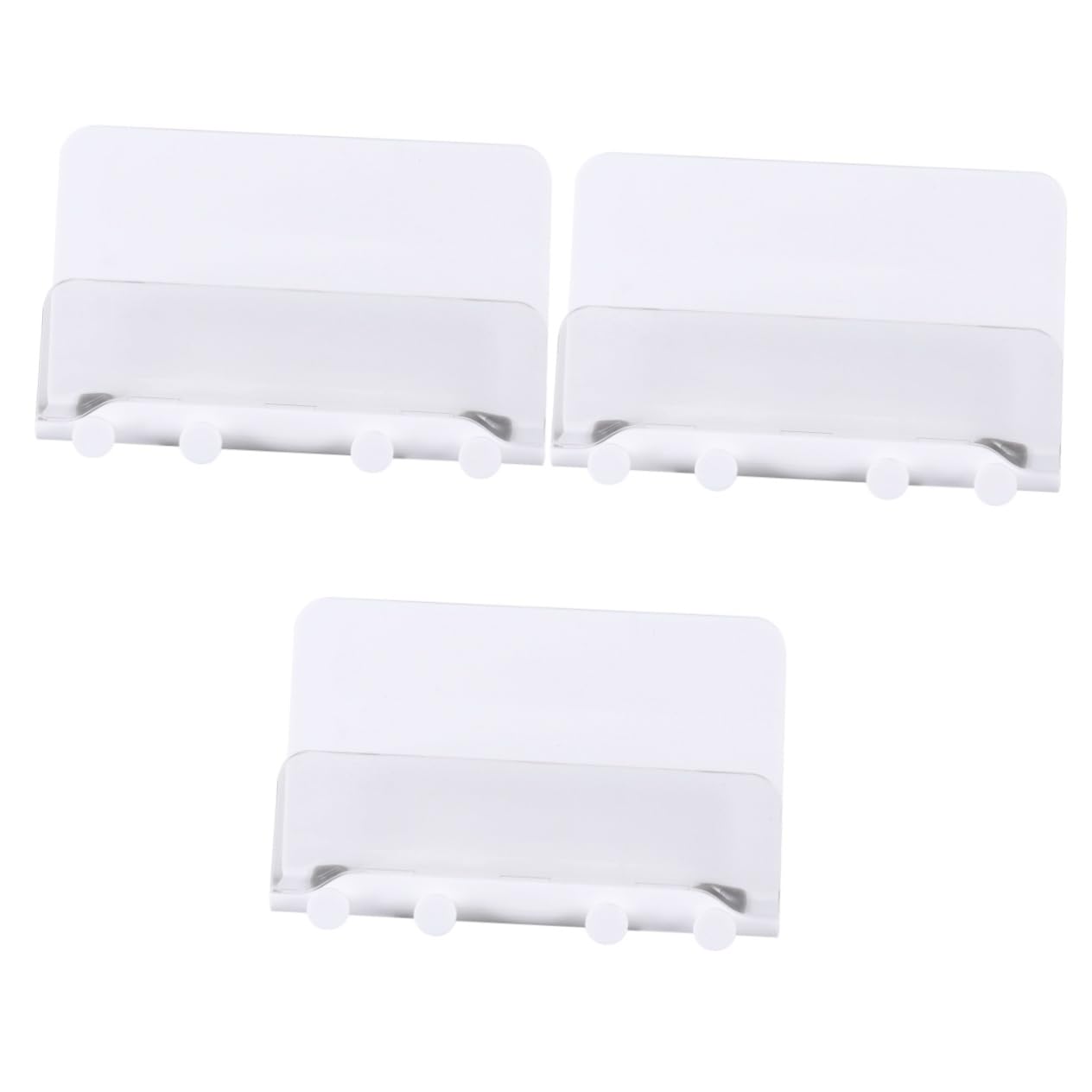 Hemobllo 3pezzi Supporto Multifunzionale Da Parete Per Telefono Porta Chiavi e Rack Murale Per Casa Design Bianco e Trasparente Per Soggiorno Cucina e Bagno