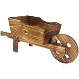 Construcción de madera: Fabricada en madera, esta jardinera decorativa tipo carretilla es resistente a la intemperie..El acabado de madera natural añade calidez y autenticidad a su jardín, convirtiéndolo en un espacio acogedor para las plantas.