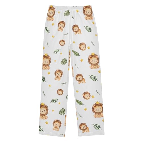 Boys' Pants Lion Leaf Long Bottoms Jogger Pants Elastic Waist Trousers with Pockets S-XL
