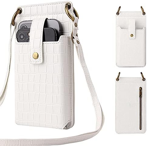PU Leather Crossbody Cell Phone Bag for Women, Purse with Credit Card Slots and Mirror, Suit For Most Smartphone