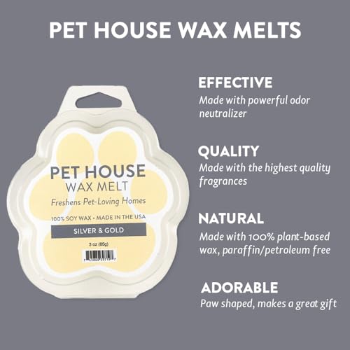 Image of Pet House Silver & Gold Scented Christmas Wax Melts - Natural, Long-Lasting, Plant Based Pet Friendly Holiday Blend of Frankincense and Myrrh Pack of 2
