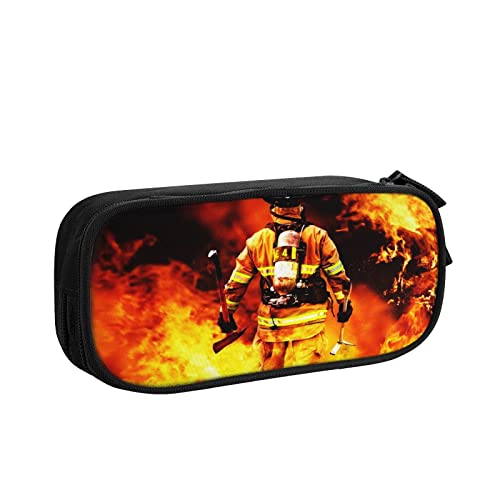 HAOSOFT Federmäppchen Große Aufbewahrung Bleistift Tasche Feuerwehr Feuerwehrmann Feuerwehr sucht Federtaschen, Handheld Büro Briefpapier Tasche Geeignet Etui für Mädchen Jungen, Einheitsgröße