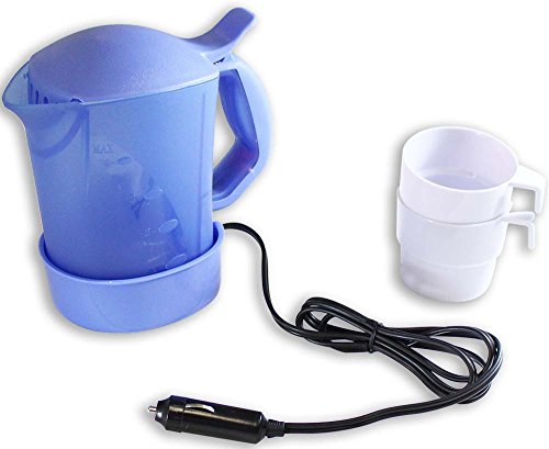 ROAD GENIE 12V Portable Water-Boiling Pot | 700cc (700 ml) Capacity | Includes 2 Cups, Mounting Tray | 4