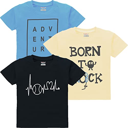 Image of kiddeo Boys Cotton Halfsleeve T Shirts (Pack of 3)