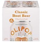 OLIPOP Prebiotic Soda Pop, Classic Root Beer, Prebiotics, Botanicals, Plant Fiber, 12 fl oz (4 Cans)