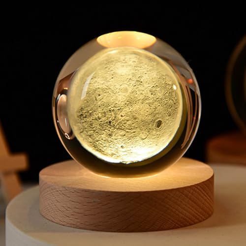 YuchiFa Happyhaves Calming Stellar Spheres - 3D Solar System Crystal Ball Night Light, LED Crystal Space Lamp (6cm/2.4in, #15)
