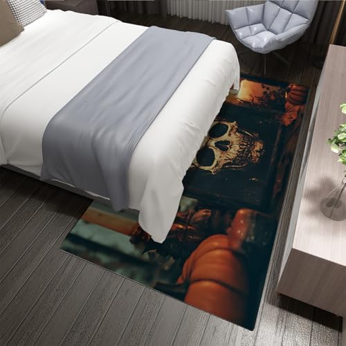 Tapis antidérapant Halloween imprimé citrouille lavable
