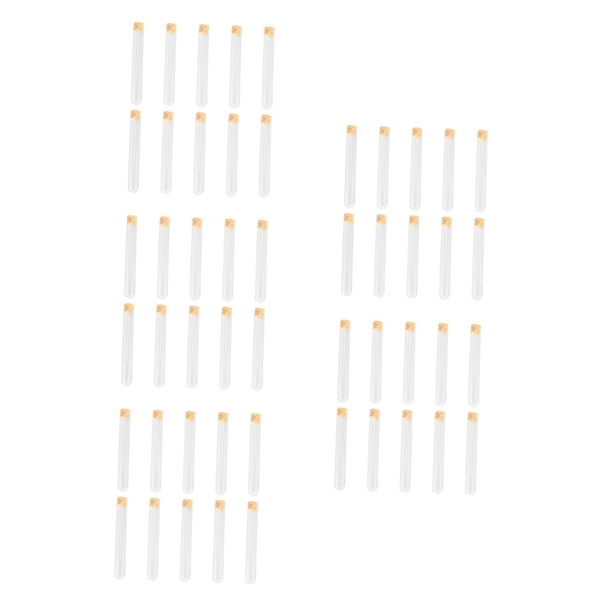 Zerodeko 5 Series Tubo De Ensayo Tubos De Ensayo Con Corchos Conformado Tubos De Laboratorio De Prueba Tubo De Almacenamiento Transparente Muestra Múltiple Redondo De Madera 10 Piezas X 5