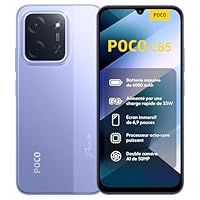 XIAOMI POCO C85, Smartphone 8+256 Go, écran 6,9 Pouces 120 Hz, Design 7,99 mm, MediaTek Helio G81-Ultra Octa-Core, Double caméra 50 MP avec IA, 6000 mAh, Violet, Chargeur Non Inclus