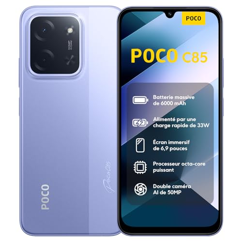 POCO C85 6+128 Purple (No Power Adapter Included)