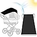 Parasol para Cochecito, Sombrilla para Cochecito, Toldo Carrito Bebe solar protección UV 50, Universal y Función de Persiana Enrollable, Parasol ajustable,Instalación rápida (Negro)
