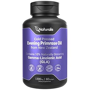 Naturalis Evening Primrose Oil (1300mg) | 100% Natural from New Zealand | Non-GMO, Soy & Gluten Free, Zero Filler | 60…