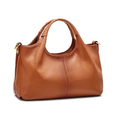 Kattee Leather Purses and Handbags for Women, Small Crossbody Bags Trendy, Soft Shoulder Satchel Bags, Sorrel