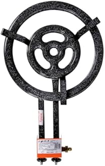 Machika L-40 Butane/Propane Burner | Professional Paella Pan Burner | 3 Rings Outdoors Burner | Ceramic Coating | Perfect for Restaurants, Outdoor Events and More | Fits up to 26 Inches Pans |