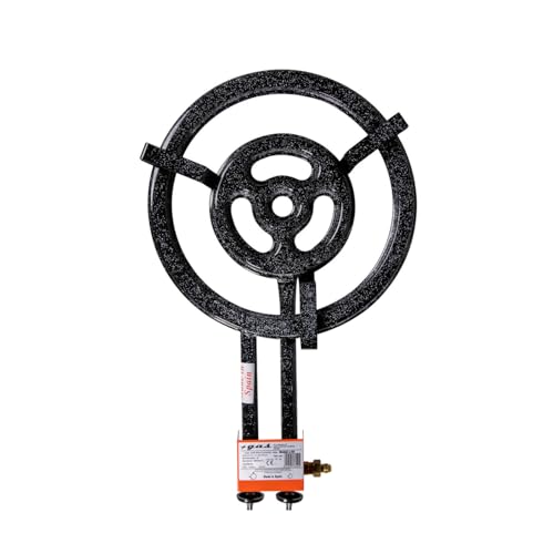 Machika L-40 Butane/Propane Burner | Professional Paella Pan Burner | 3 Rings Outdoors Burner | Ceramic Coating | Perfect for Restaurants, Outdoor Events and More | Fits up to 26 Inches Pans |