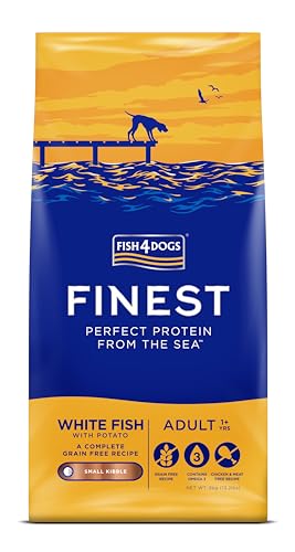 Fish4Dogs Finest White Fish and Potato Dog Food | Natural Hypoallergenic Dog Food | Great for Dogs With Allergies | Rich in Omega 3 6 and 9 (Small Kibble - 6kg)