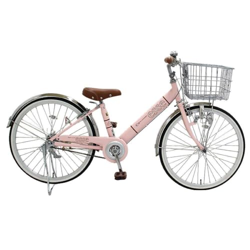 完成品でお届け! 子供用自転車 esse 24インチ 子供 自転車 [ミルキーピンク] 小学生 倒れにくい両立スタンド シンプル 低床フレーム 安全基準BAA適合車 エッセ 大阪府 堺市 完全組立 整備済でお届け