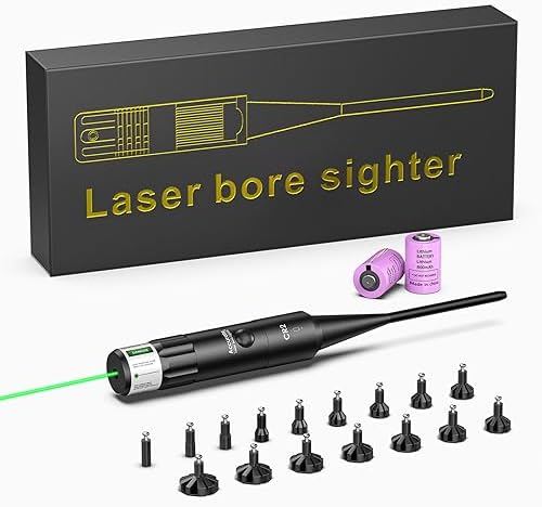 MidTen Green Bore Sight Kit for .17 to 12GA Caliber, Bright Green Dot BoreSighter with Big Press Switch, Laser Bore Sight Kit Multiple Caliber for Zeroing Scope