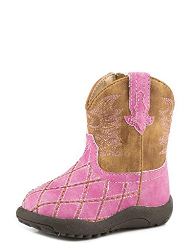 ROPER Toddler-Girls' Cross Cut Western Boot Round Toe Pink 4 D