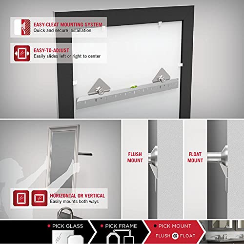 Delta Afmrm1-Nsh-R Wall Mount Vanity, Bedroom Or Bathroom Mirror, Hangs Horizontal Or Vertical, 28"X36" Framed Flush Mount Rectangular Mirror, Standard Glass, Vintage Nickel Frame #TOP7