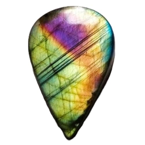 Cabochon Labradorite jaune naturelle poire 32x21mm pour création de bijoux DIY
