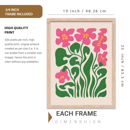 Image of kotart Boho Art Home Decoration Painting | Paintings With Frame For Living Room Bed Room Hotel Wall Decor Digital Reprint Set of 3 (19X25 inch)