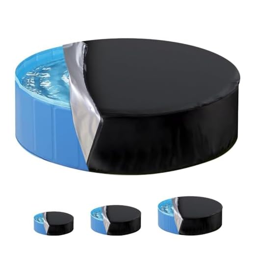 Adiwo Rund Poolabdeckung, Große 160 cm x 20 cm Hundepool Abdeckung Staubschutz wasserdichte Faltbare Badewannenbezug Schwimmbad Schwimmbadabdeckung Faltbarer UV Beständiges für Hund und Kinderpool