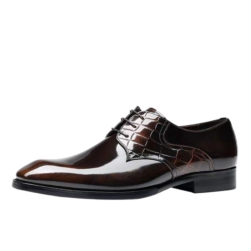 Dress Oxford Formal Shoes for Men's French Leather Outdoor Prom Wedding Tuxedo Anti-Slip Non Slip Shoe Wingtip Fashion Lace Up