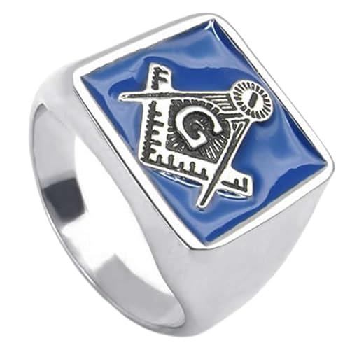 Bague franc maçon en acier inoxydable à porter au quotidien anneau argent