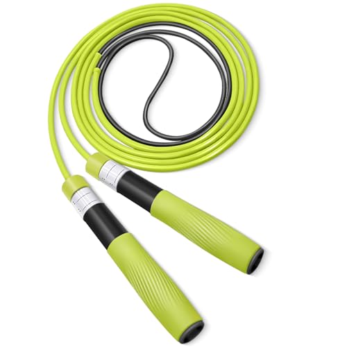 小学生用 なわとび 二重跳び 【ダブルベアリングでスピードMAX】 軽量 高速跳び 学校用スポーツ縄跳び 子供/ジュニア (グリーン（ダブルベアリング）)