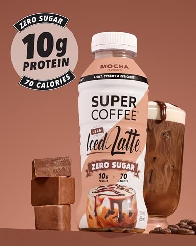 SUPER COFFEE, Keto Protein Coffee (0g Added Sugar, 10g Protein, 70 Calories) [Mocha] 12 Fl Oz, 12 Pack | Iced Smart Coffee Drinks - Thumbnail 4