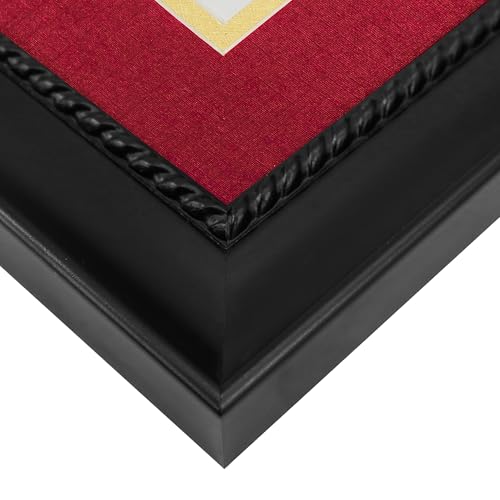 GMFrames 8.5x11 Diploma Frame with Tassel Holder, Solid Wood & Tempered Glass, Red over Gold Mat, Black Finish with Intricate Black Rope Detail by GMFrames - Used condition - Image 6