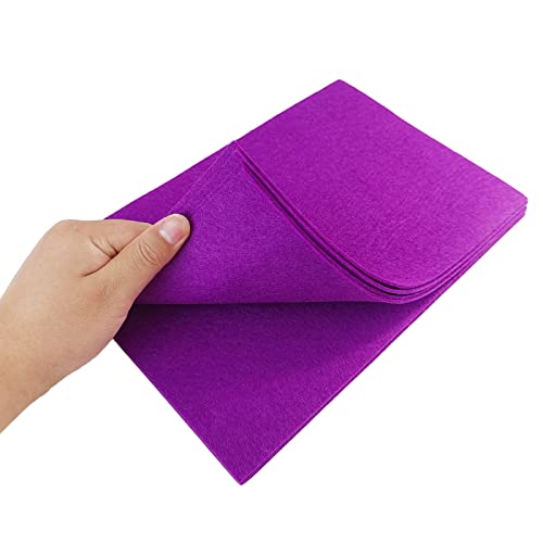Image of Jtnohx Stiff Felt, 2mm Thick Felt Sheets for Crafts, 8 inchx12 inch Hard Felt Fabric Squares 8Pcs for DIY Projects (Purple)