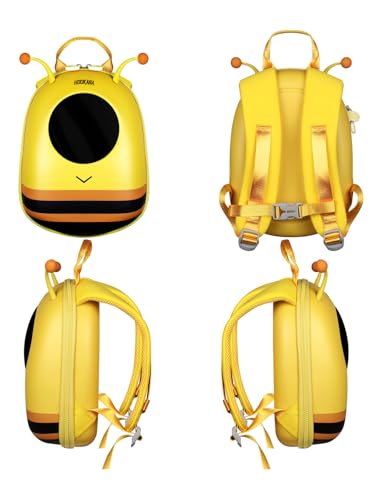 Image of Hookaba GlowBuddy LED Eyes Backpack 13L | Kids Smart Bag with App Control, Programmable Screen & Water Resistant | for School, Picnic, Travel | Mini Digital Daypack for Girls & Boys (Bee Yellow)