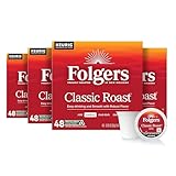 Folgers Classic Roast, Medium Roast Coffee, Keurig K-Cup Pods, 48 Count Boxes (Pack of 4)