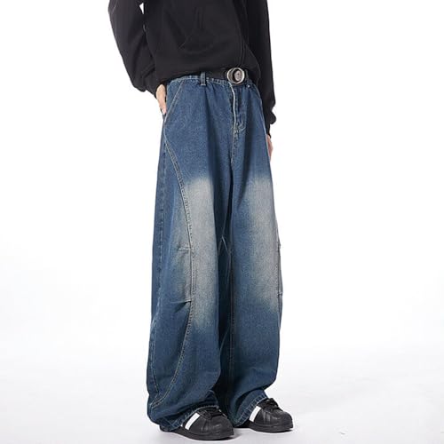 Men's Baggy Jeans Y2k Wide Leg Hip Hop Denim Pants Irregular Sutures Loose Fit Trousers Streetwear3
