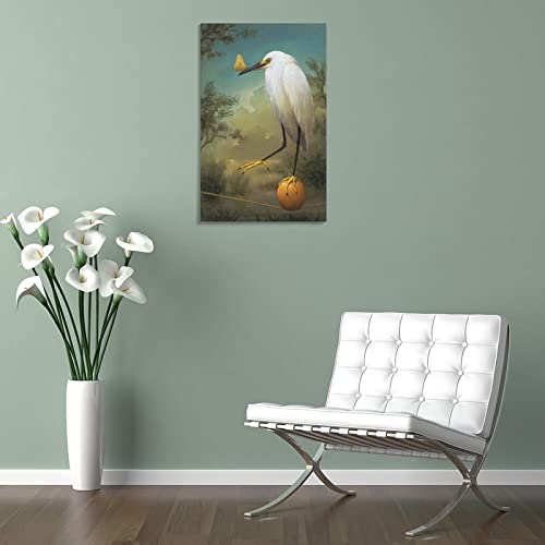Animal Acrobatics Surreal Art Posters Heron Bird And Fruit Paintings Abstract Art Wall Aesthetic Picture Art Decorations Canvas Painting Posters And Prints Wall Art Pictures For Living Room Bedroom De #TOP4