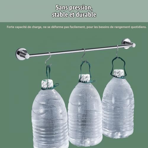 Lonmrrton Porte-Serviettes Simple, Porte-Serviettes en Acier Inoxydable, Porte-Serviettes Mural, Longue 90 cm 100 cm 110 cm 120 cm Porte-Serviettes Finition Argent Poli (Size : 100cm) – vue 8