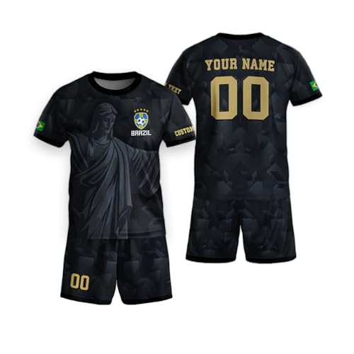 Customized Brazil Soccer Jersey for Kids, Custom Brazilian Soccer Jerseys Boys Girls Youth, Brasil Soccer Jersey for Men 4