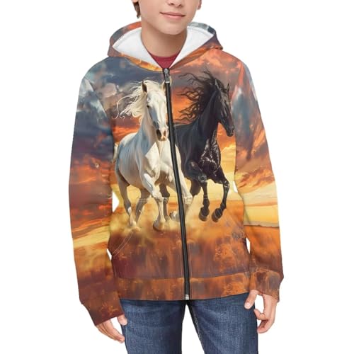Full Zipper Hoodies for Kids Boys Girls Pullover Hooded Sweatshirts Long Sleeve Casual Coat with Pockets 6-16