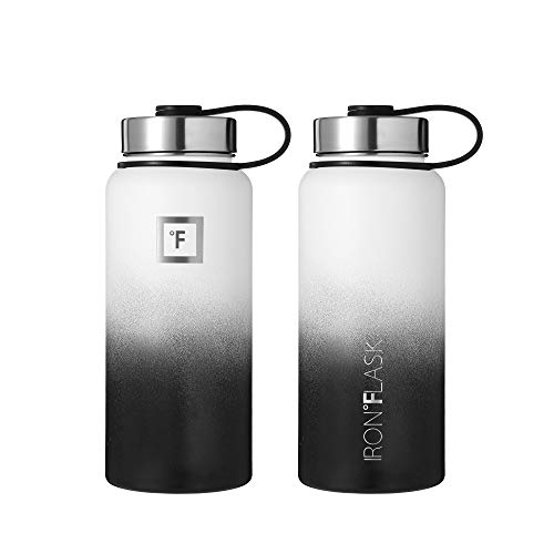 IRON °FLASK Botella De Agua De Deportes, 3 Tapas (Tapa Paja), El Vacío Aislado Acero Inoxidable, Caliente Y Fría[Día y… - Imagen 5