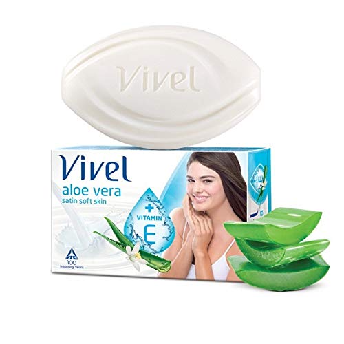 Image of Vivel Aloe Vera Soap,Satin Soft Skin Vitamin E,SOAP, 100 * 4=800GM (Pack of 8)