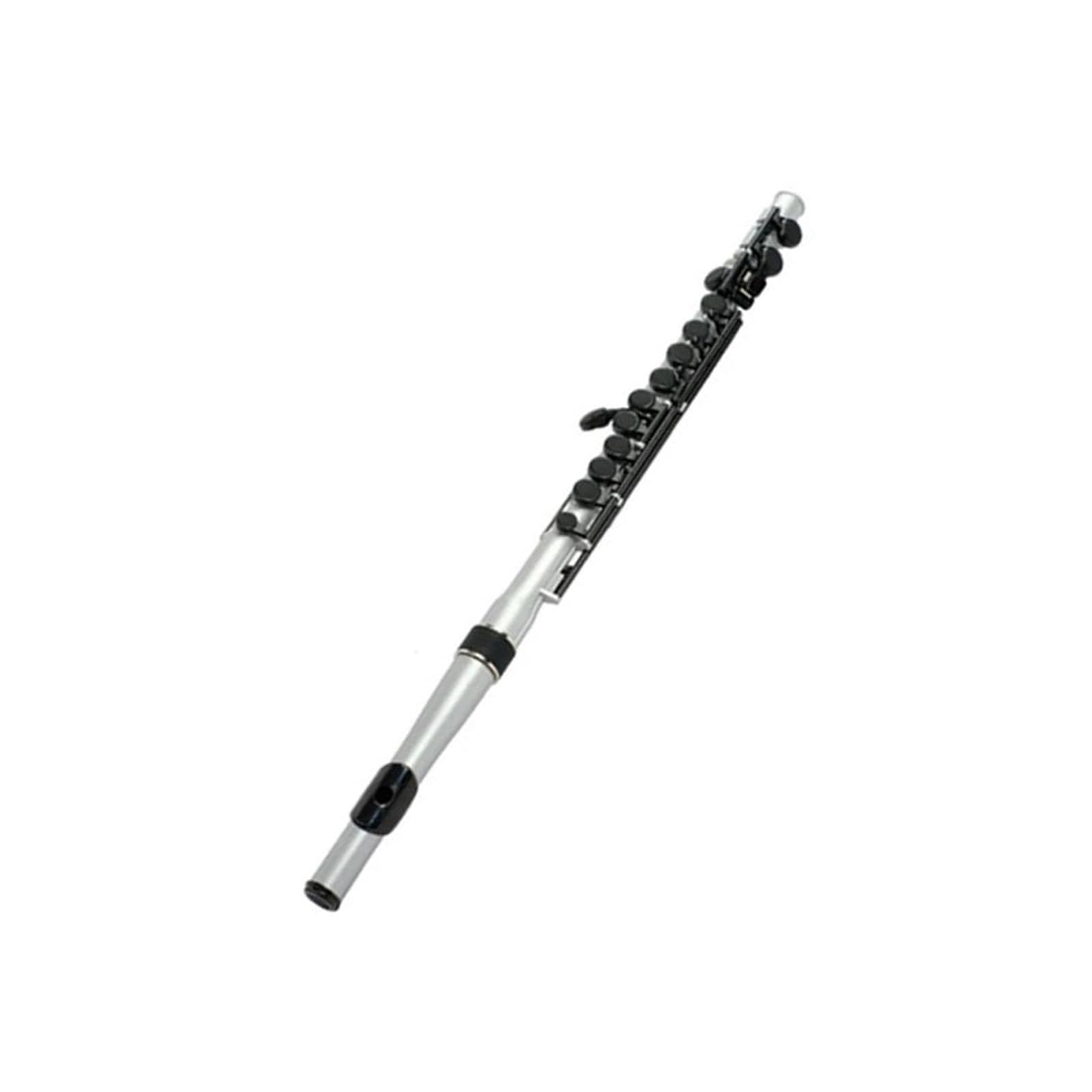 flet prosty Flet dla początkujących Plastikowy flet dla początkujących Przenośne instrumenty dęte drewniane (Color : Silver)