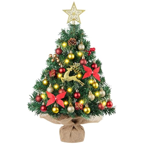 N&T NIETING Mini Weihnachtsbaum mit Beleuchtung LED, 61CM Künstlicher...